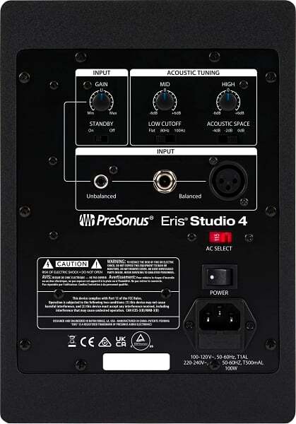 PRESONUS ERIS STUDIO 4 (SINGLE) - 4.5-INCH 2-WAY ACTIVE STUDIO MONITOR WITH EBM WAVE GUIDE